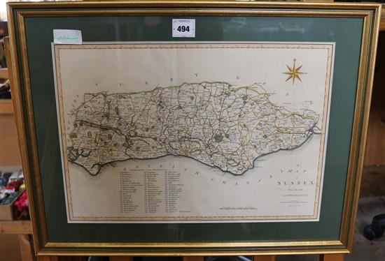 Map of Sussex and Sussex extract(-)